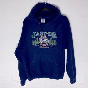 Jerzees Blue Jasper Canadian Rockies Pullover Hoodie M